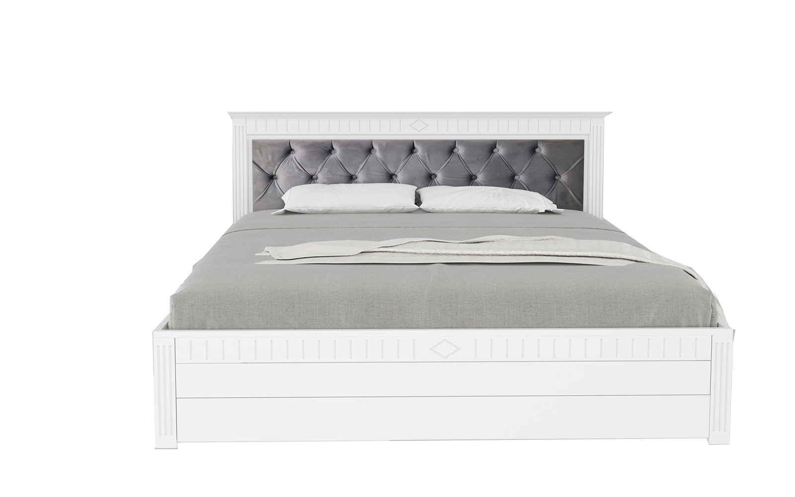 Pat Noblesse alb cu tablia tapitata 1400*2000