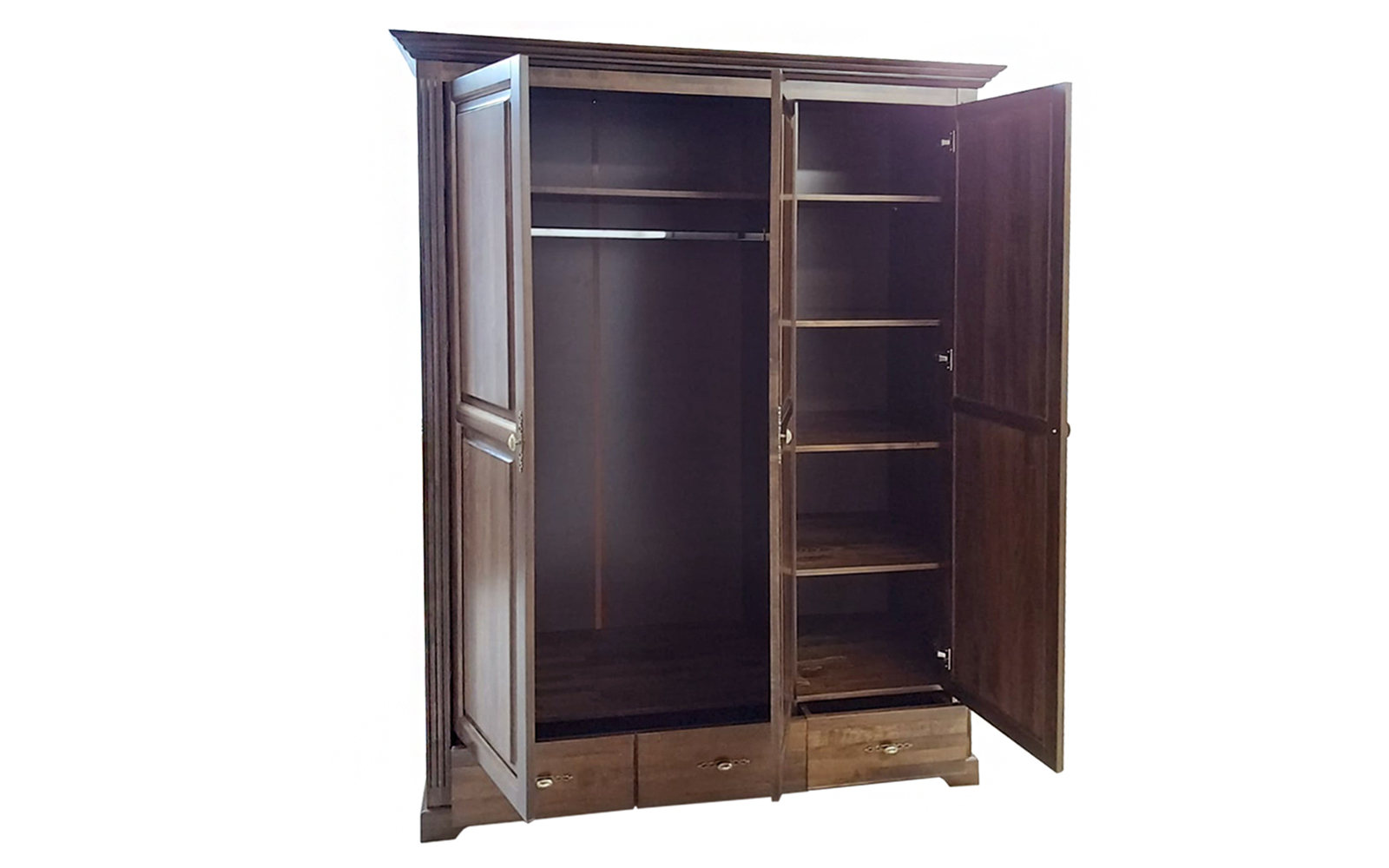 Dulap Sophia nocce cu 3 usi cu oglinga , polite, bara haine 1607*609*2070