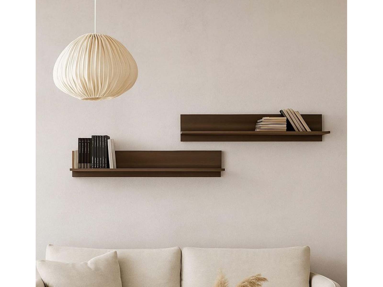 Set 2 etajere Living Colombo lemn masiv tei, 100 x 24 x 22 cm